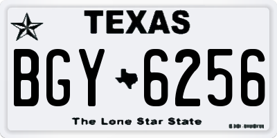 TX license plate BGY6256