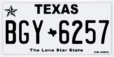 TX license plate BGY6257