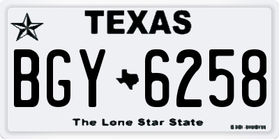 TX license plate BGY6258