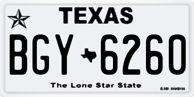 TX license plate BGY6260