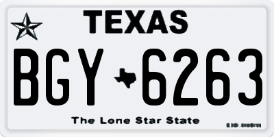 TX license plate BGY6263