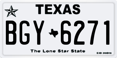 TX license plate BGY6271