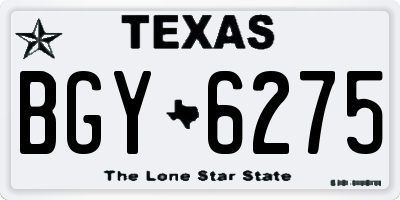 TX license plate BGY6275