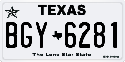 TX license plate BGY6281