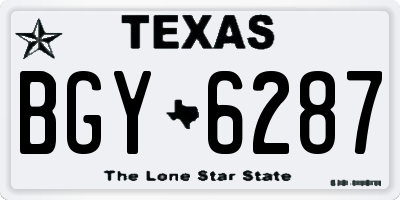 TX license plate BGY6287