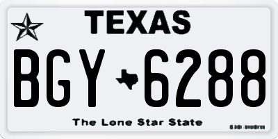 TX license plate BGY6288