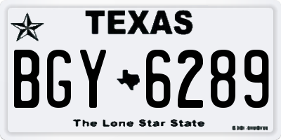 TX license plate BGY6289