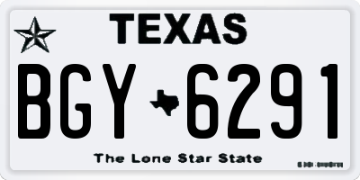 TX license plate BGY6291
