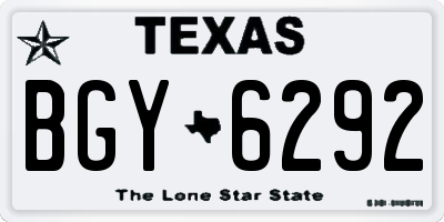 TX license plate BGY6292
