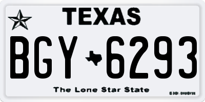 TX license plate BGY6293