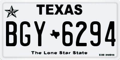 TX license plate BGY6294