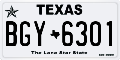 TX license plate BGY6301