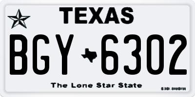 TX license plate BGY6302