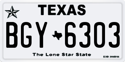 TX license plate BGY6303