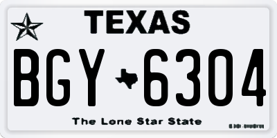 TX license plate BGY6304