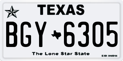 TX license plate BGY6305