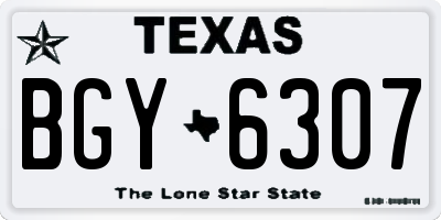TX license plate BGY6307