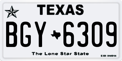 TX license plate BGY6309