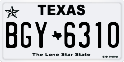 TX license plate BGY6310