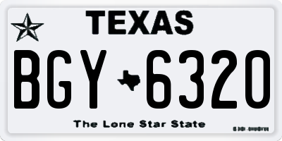 TX license plate BGY6320