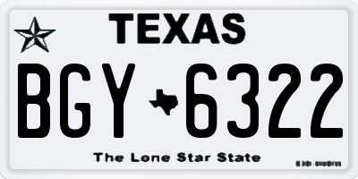 TX license plate BGY6322
