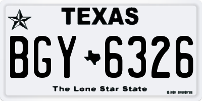 TX license plate BGY6326