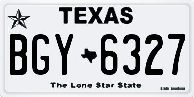 TX license plate BGY6327