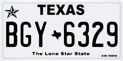 TX license plate BGY6329