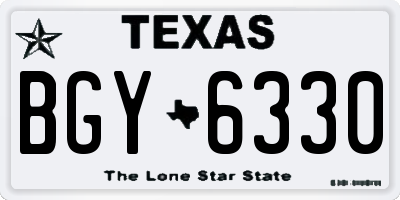 TX license plate BGY6330