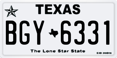 TX license plate BGY6331