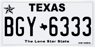 TX license plate BGY6333