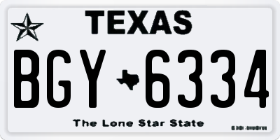 TX license plate BGY6334