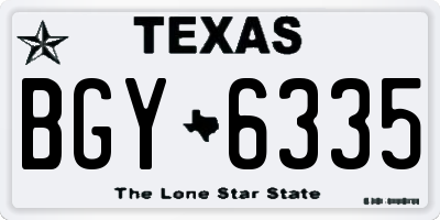 TX license plate BGY6335