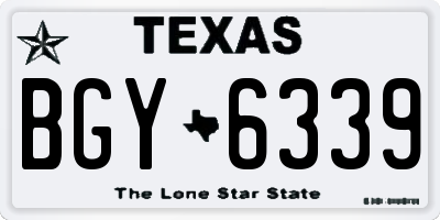 TX license plate BGY6339