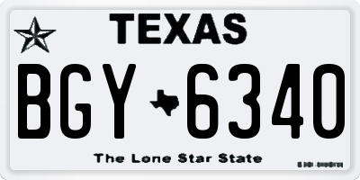 TX license plate BGY6340