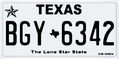 TX license plate BGY6342
