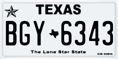 TX license plate BGY6343