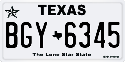 TX license plate BGY6345