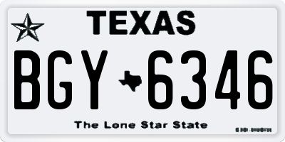 TX license plate BGY6346