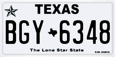 TX license plate BGY6348