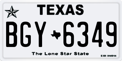 TX license plate BGY6349