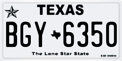 TX license plate BGY6350