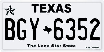TX license plate BGY6352