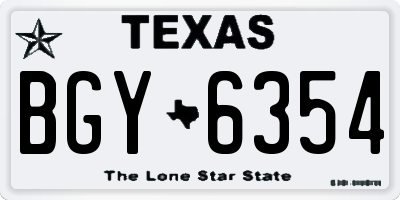 TX license plate BGY6354