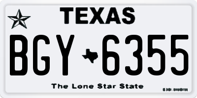 TX license plate BGY6355