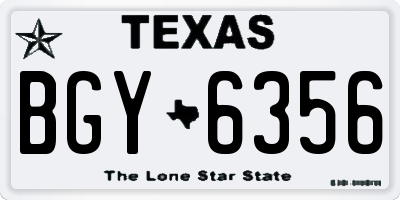 TX license plate BGY6356