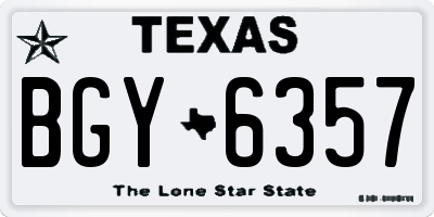 TX license plate BGY6357