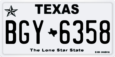 TX license plate BGY6358