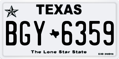TX license plate BGY6359