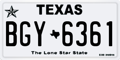 TX license plate BGY6361